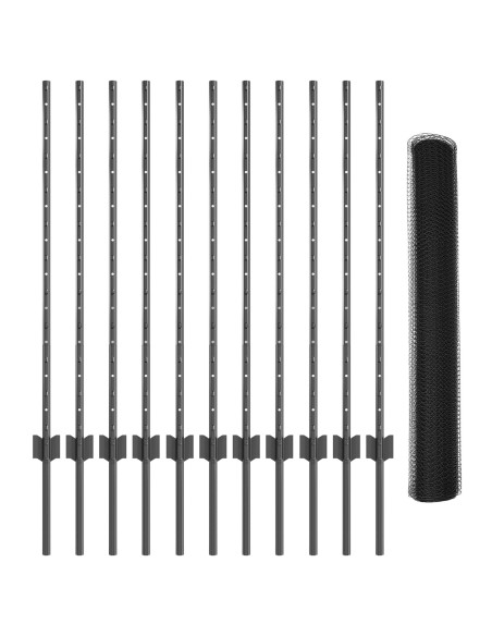 Set di Recinzione da Giardino  Set di 2 Grigio Metallo 25 x 1 m