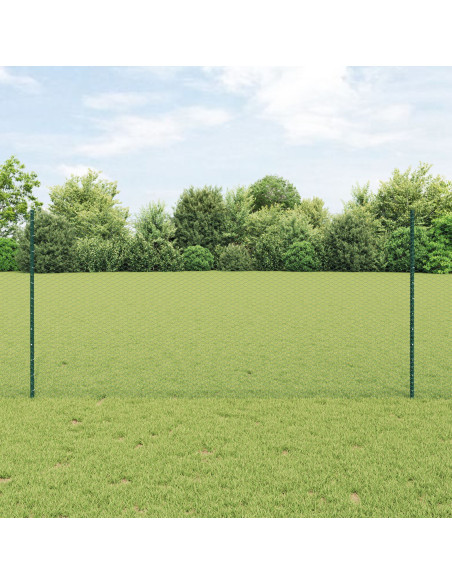 Set di Recinzione da Giardino in Metallo Set di 2 Verde Metallo
