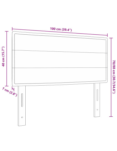 Testiera LED con luci a strisce a LED Blu 100 cm Poliestere