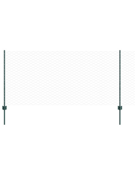 Set di Recinzioni Esagonali  Set di 2 Verde Metallo 25 x 1 m