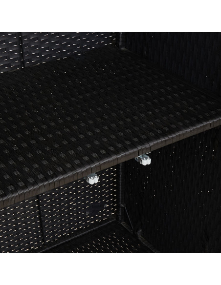Armadio da Stoccaggio  Nero 100x36x102 cm Rattan