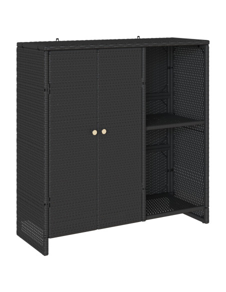 Armadio da Stoccaggio  Nero 100x36x102 cm Rattan