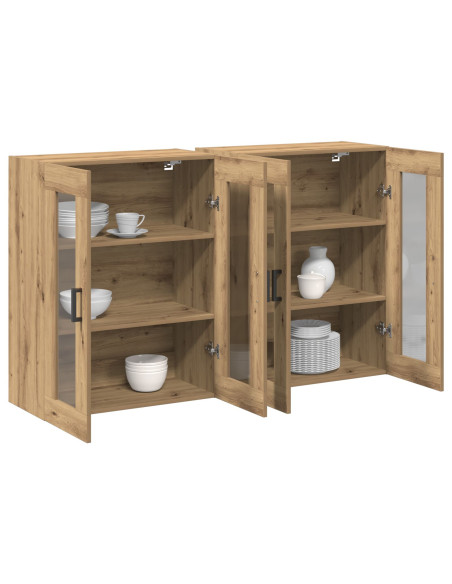 Mobile da Parete Set di 2 Rovere Artigianale Legno ingegnerizzato