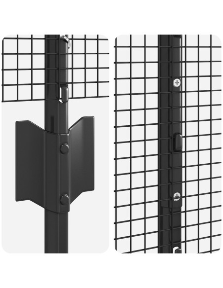 Recinzione con Posto Grigio 1,2 x 10 m Acciaio e PVC