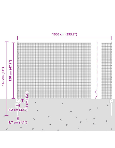 Recinzione in Filo Saldato  con 10 Post Grigi 1,2x10 m in Acciaio