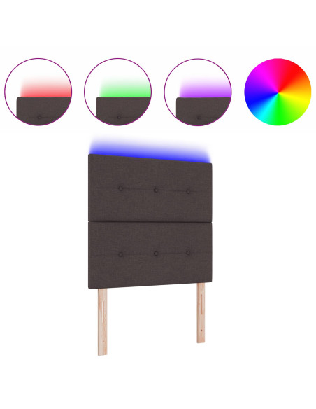 Testata LED  Marrone Scuro 90 cm Tessuto