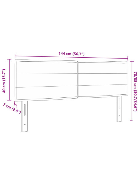 Testata LED Design Linee Tortora 72 cm Tessuto