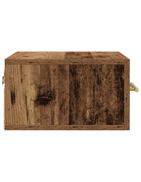 Cabinet da letto a muro in legno vecchio 35x35x20 cm