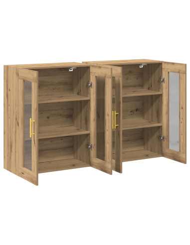 Armadi da Parete 2 pcs Rovere artigianale 69,5 x 34 x 90 cm