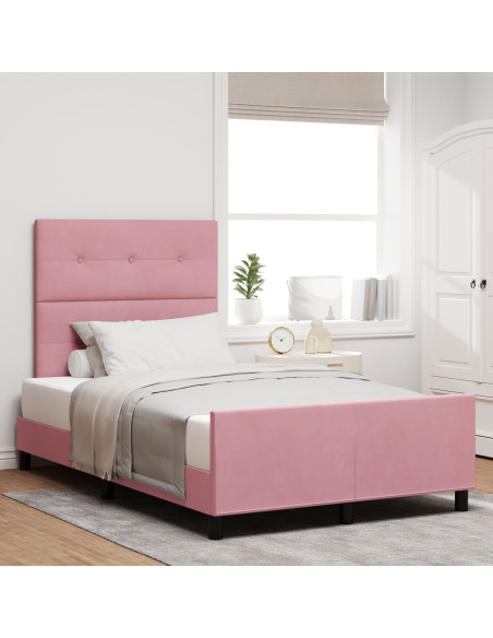 Struttura Letto in Velluto Rosa  120x200 cm