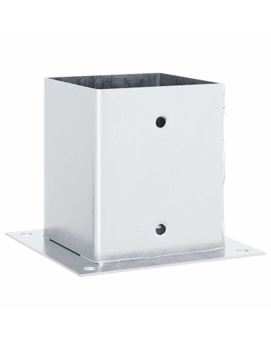 Basi per Pali Quadrate 4 pz Argento 121x121 mm Acciaio Zincato
