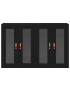 Armadi da Parete 2 pcs Rovere Nero 69,5 x 34 x 90 cm