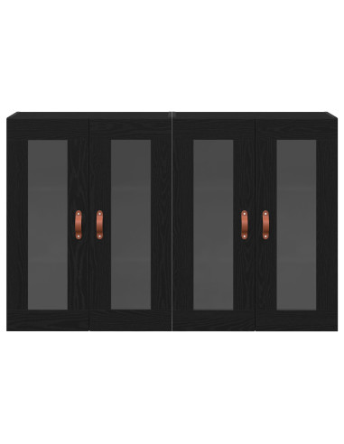 Armadi da Parete 2 pcs Rovere Nero 69,5 x 34 x 90 cm