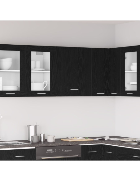 Armadio appeso in rovere nero 50x31x60 cm realizzato in legno ingegnerizzato