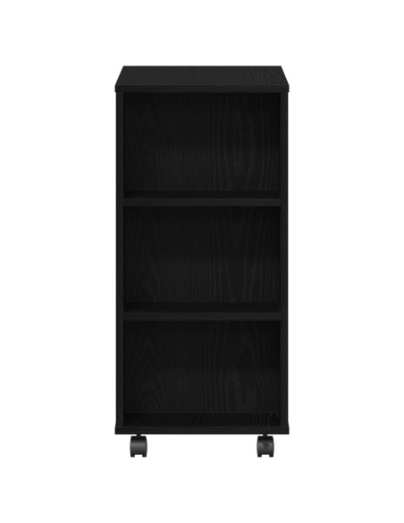Armadio con ruota Rovere Nero 60 x 35 x 75 cm Legno multistrato