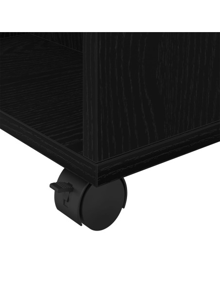 Armadio con ruota Rovere Nero 60 x 35 x 75 cm Legno multistrato