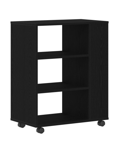 Armadio con ruota Rovere Nero 60 x 35 x 75 cm Legno multistrato