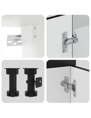 Mobile da cucina con porta Kalmar Nero 80 x 46 x 81,5 cm