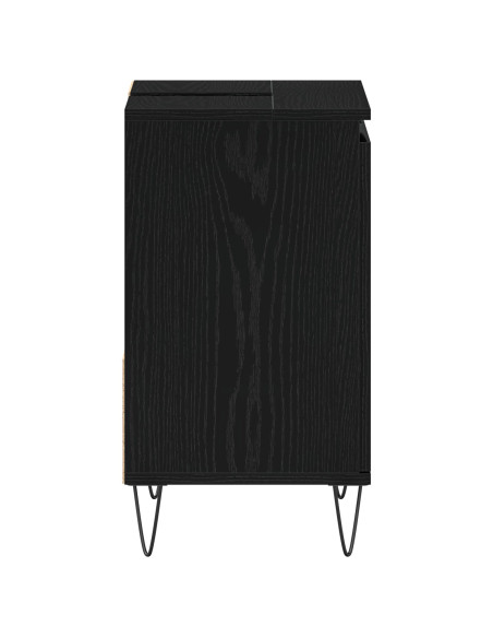 Armadio per Lavabo da Bagno Rovere Nero 65 x 33 x 60 cm