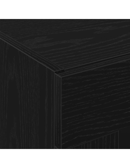 Armadietto a muro Set di 2 Rovere nero Legno ingegnerizzato, Vetro
