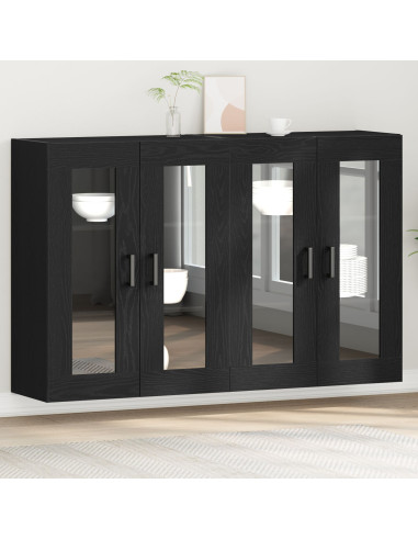 Armadi da Parete 2 pcs Rovere Nero 69,5 x 34 x 90 cm