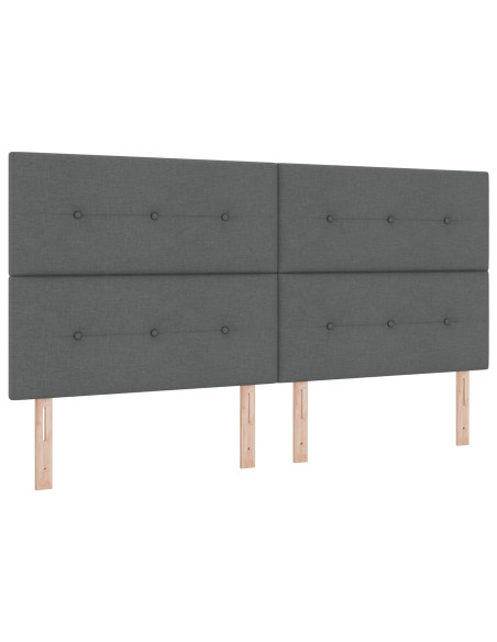 Letto a box spring  con materasso grigio scuro 200x200 cm in tessuto