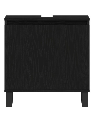 Armadio per Lavabo da Bagno Rovere Nero 58 x 33 x 60 cm