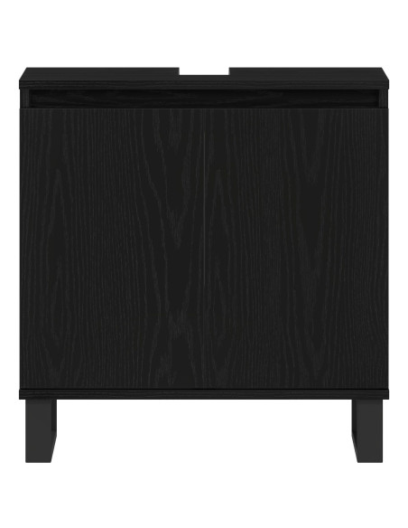 Mobile lavabo bagno  Nero Rovere 58x33x60 cm Legno ingegnerizzato