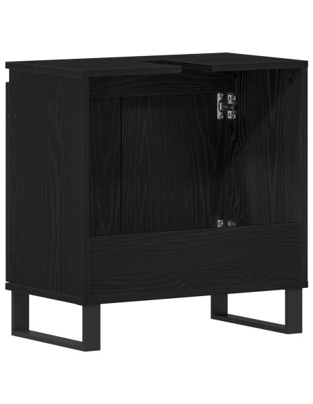 Mobile lavabo bagno  Nero Rovere 58x33x60 cm Legno ingegnerizzato