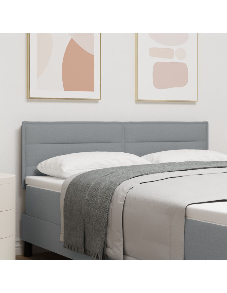 Testiera con testiera Grigio chiaro 144 cm Pelle Sintetica