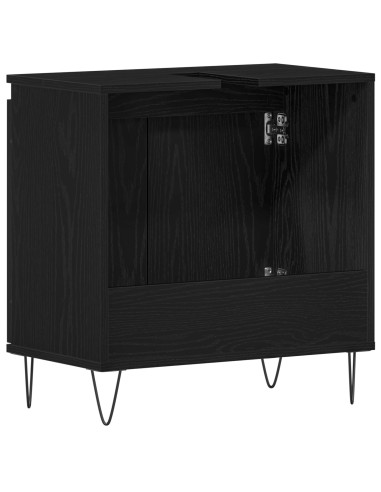 Armadio per Lavabo da Bagno Rovere Nero 58 x 33 x 60 cm
