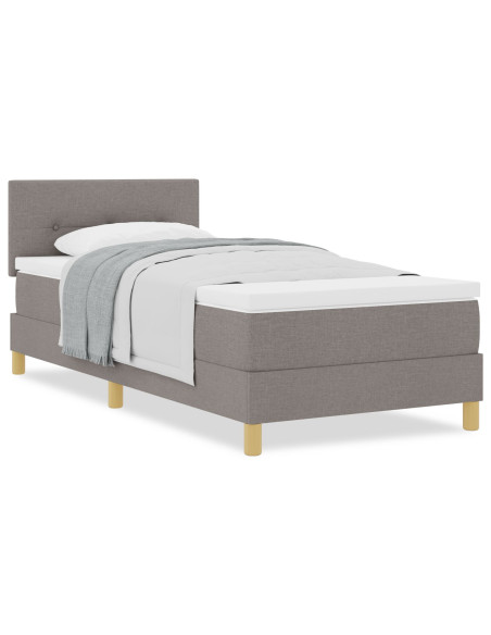 Letto a Molle con Materasso Tortora 90x200 cm Tessuto