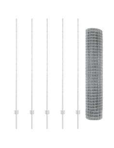 Recinzione con Posto Argento 1,6 x 10 m Acciaio 2