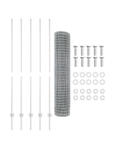 Recinzione con Posto Argento 1,6 x 10 m Acciaio