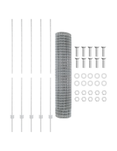 Recinzione con Posto Argento 1,6 x 10 m Acciaio