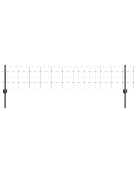Recinzione Euro  con 5 Post U Grigio 0.4x10 m Acciaio