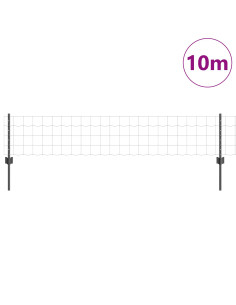 Recinzione con Posto Grigio 0,4 x 10 m Acciaio e PVC 2