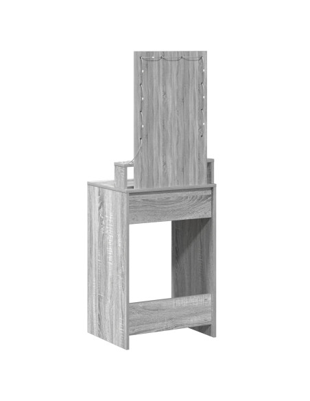 Toeletta  con luci LED Grigio Sonoma 50x41x140 cm