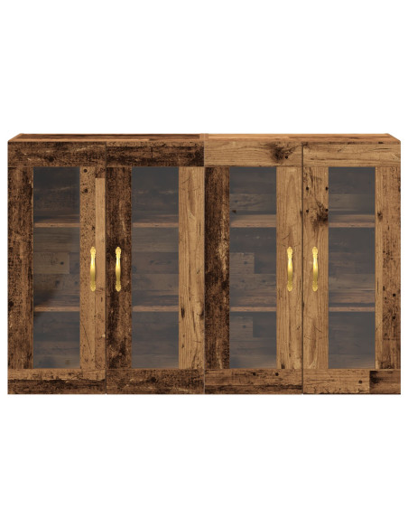 Armadio a Muro  Set di 2 Marrone Legno massello 139 x 34 x 90 cm