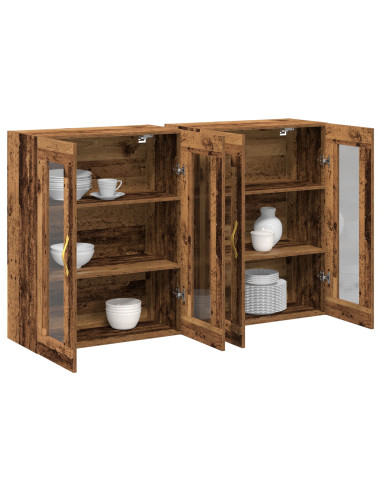 Armadi da Parete 2 pcs Legno vecchio 69,5 x 34 x 90 cm