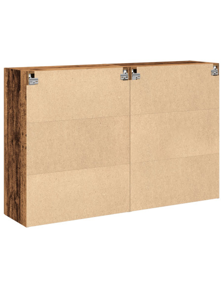 Armadio a Muro  Set di 2 Marrone Legno massello 139 x 34 x 90 cm
