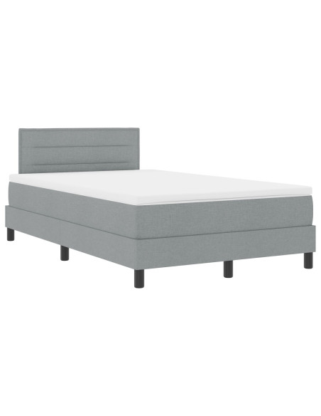 Struttura Letto  con Materasso Grigio Chiaro Tessuto 120 x 200 cm