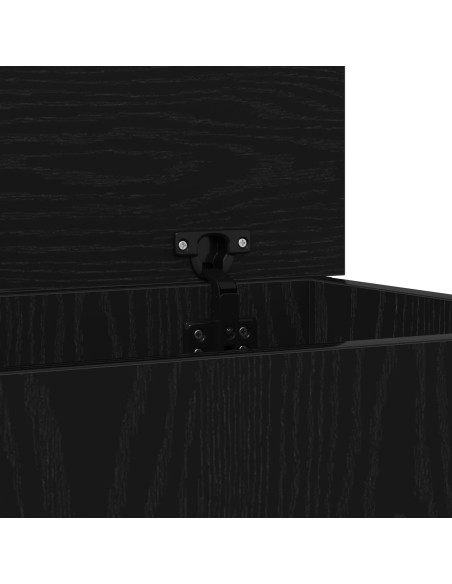Box di Stoccaggio  Nero Rovere 70x40x38 cm Legno Ingegnerizzato