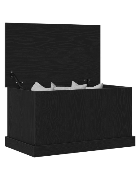 Box di Stoccaggio  Nero Rovere 70x40x38 cm Legno Ingegnerizzato