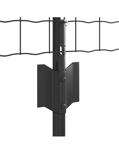 Recinzione con Posto Grigio 0,6 x 10 m Acciaio e PVC