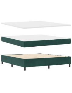 Letto a molle con materasso Verde Scuro 180 x 200 cm Tessuto 2