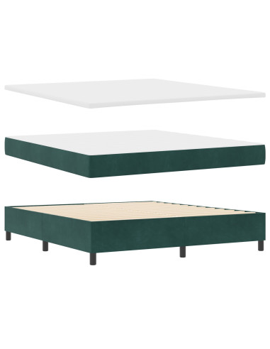Letto a molle con materasso Verde Scuro 180 x 200 cm Tessuto