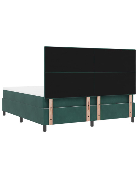 Letto con Box Spring e Materasso Verde Scuro Super King Velluto