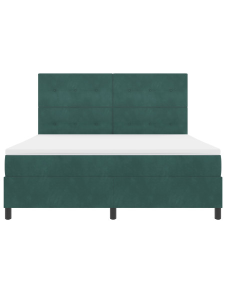 Letto con Box Spring e Materasso Verde Scuro Super King Velluto