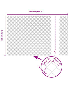 Recinzione con Posto Verde 1,6 x 10 m Acciaio e PVC 2
